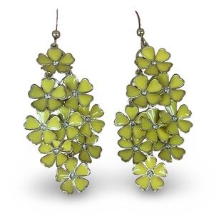 Yellow Floral Dangling Earrings